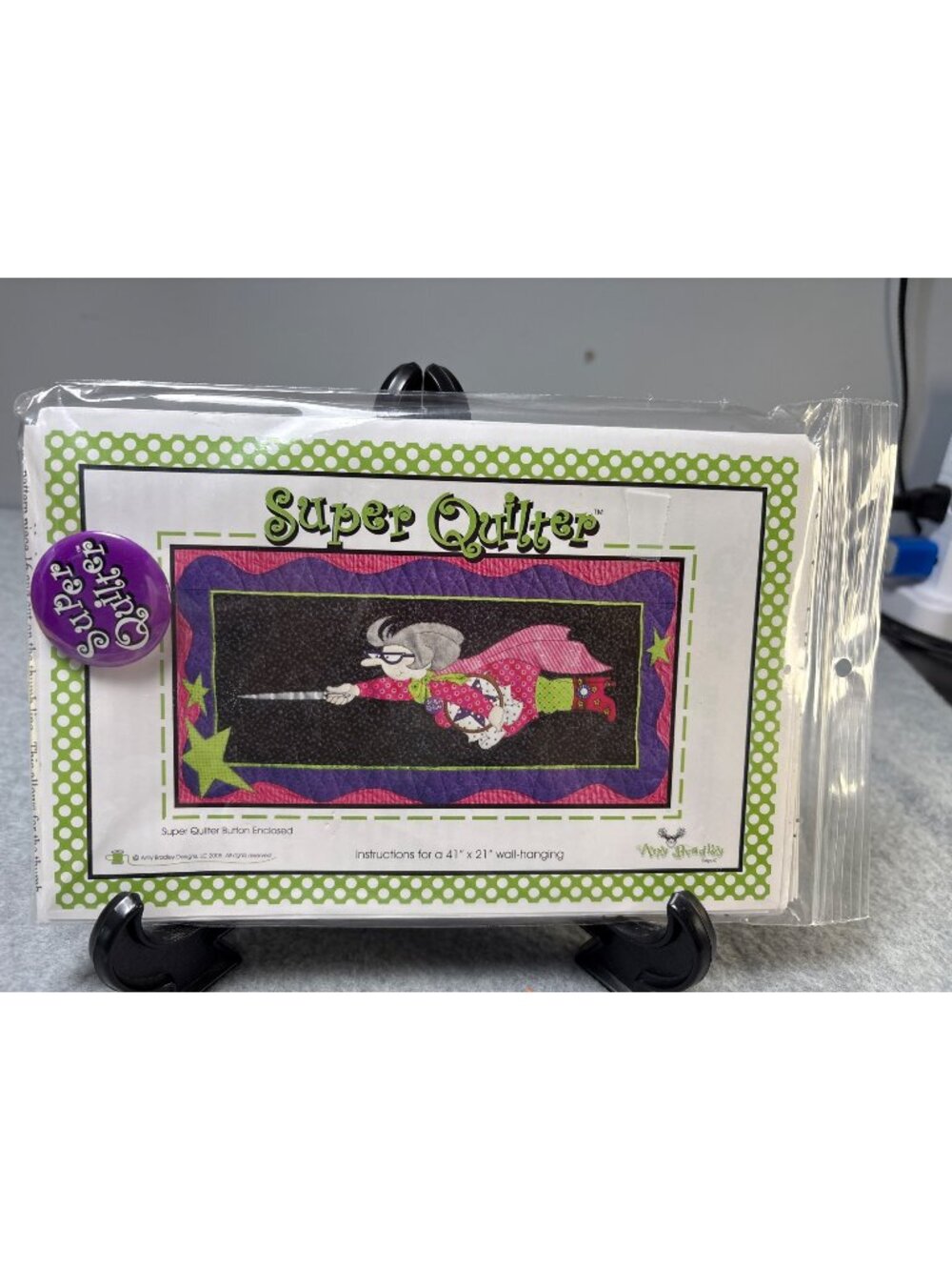 Super Quilter Wall-Hanging Pattern Kit Button by Amy Bradley Designs